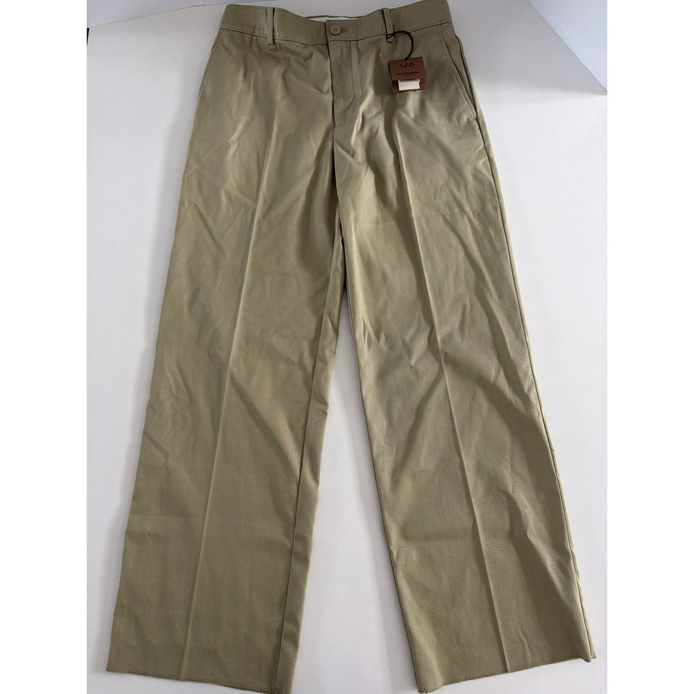 NWT Burberry London England Men 34W Hunter Khaki Uniform Straight Leg Trousers